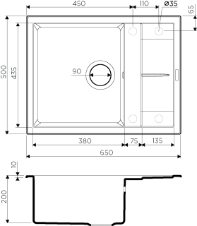 Мойка кухонная Omoikiri Sumi 65-PL Tetogranit/платина